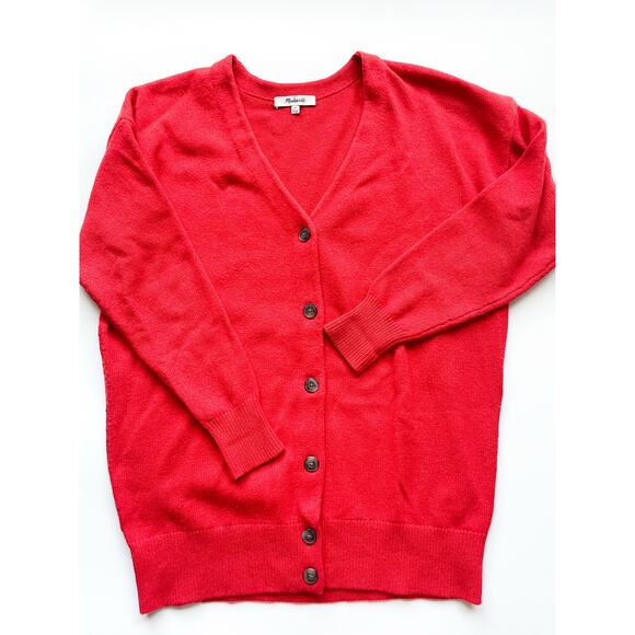 Women's Madewell Red Orange Button Down Cardigan Sweater Size XS - Picture 1 of 8